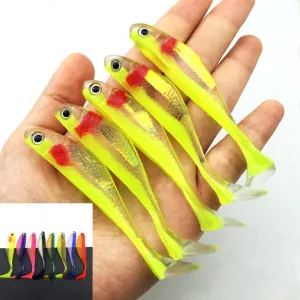 8pcs 8cm/5g Fish type soft fishing lure 3D eyes soft lure soft bait Sea fishing lure Free shipping 114