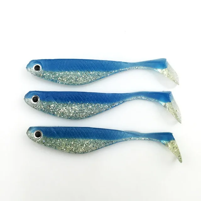 8pcs 8cm/5g Fish type soft fishing lure 3D eyes soft lure soft bait Sea fishing lure Free shipping 114