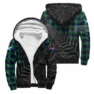 Abercrombie Crest Tartan Sherpa Hoodie with New Zealand Silver Fern Half Style