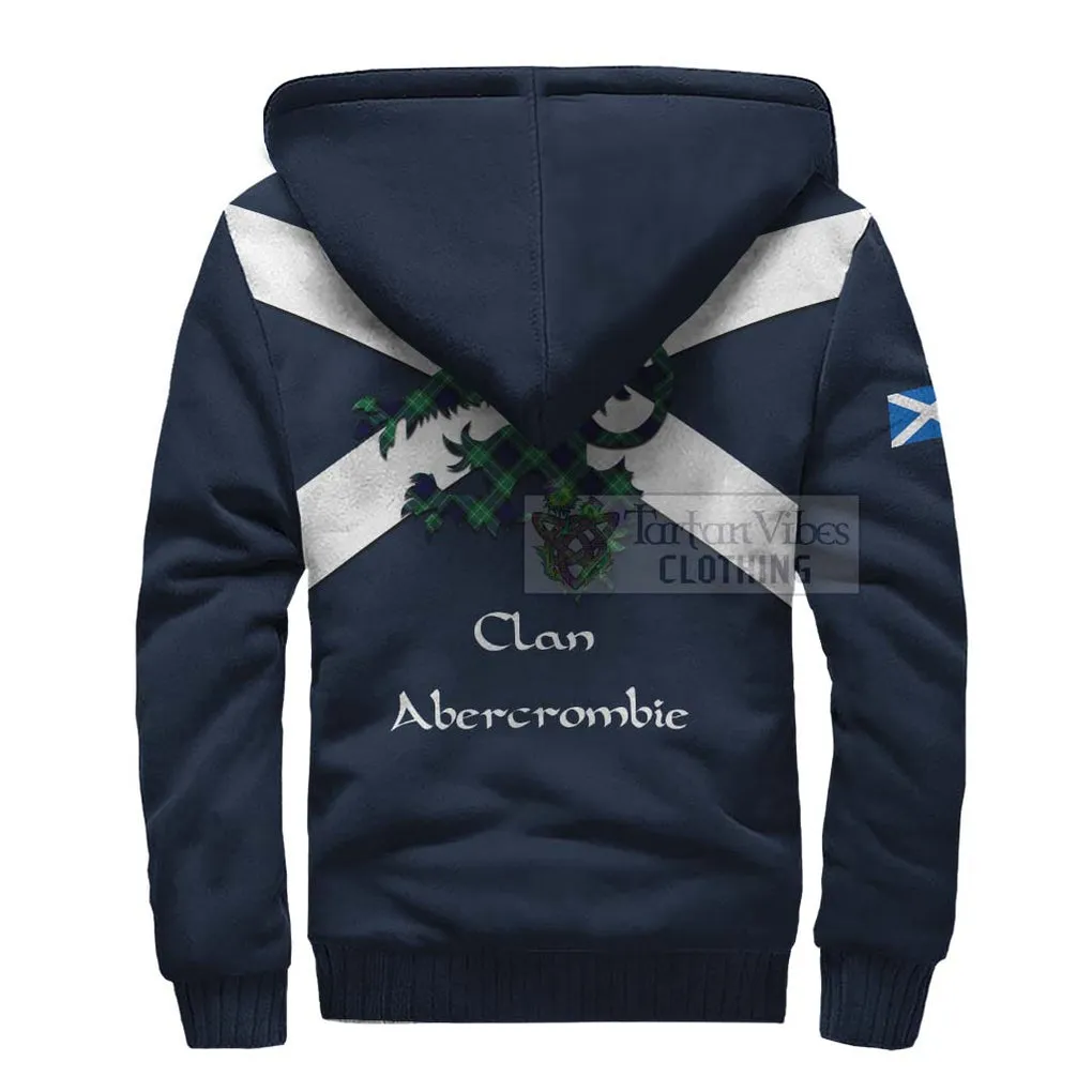 Abercrombie Tartan Lion Rampant Sherpa Hoodie  Proudly Display Your Heritage with Alba Gu Brath and Clan Name