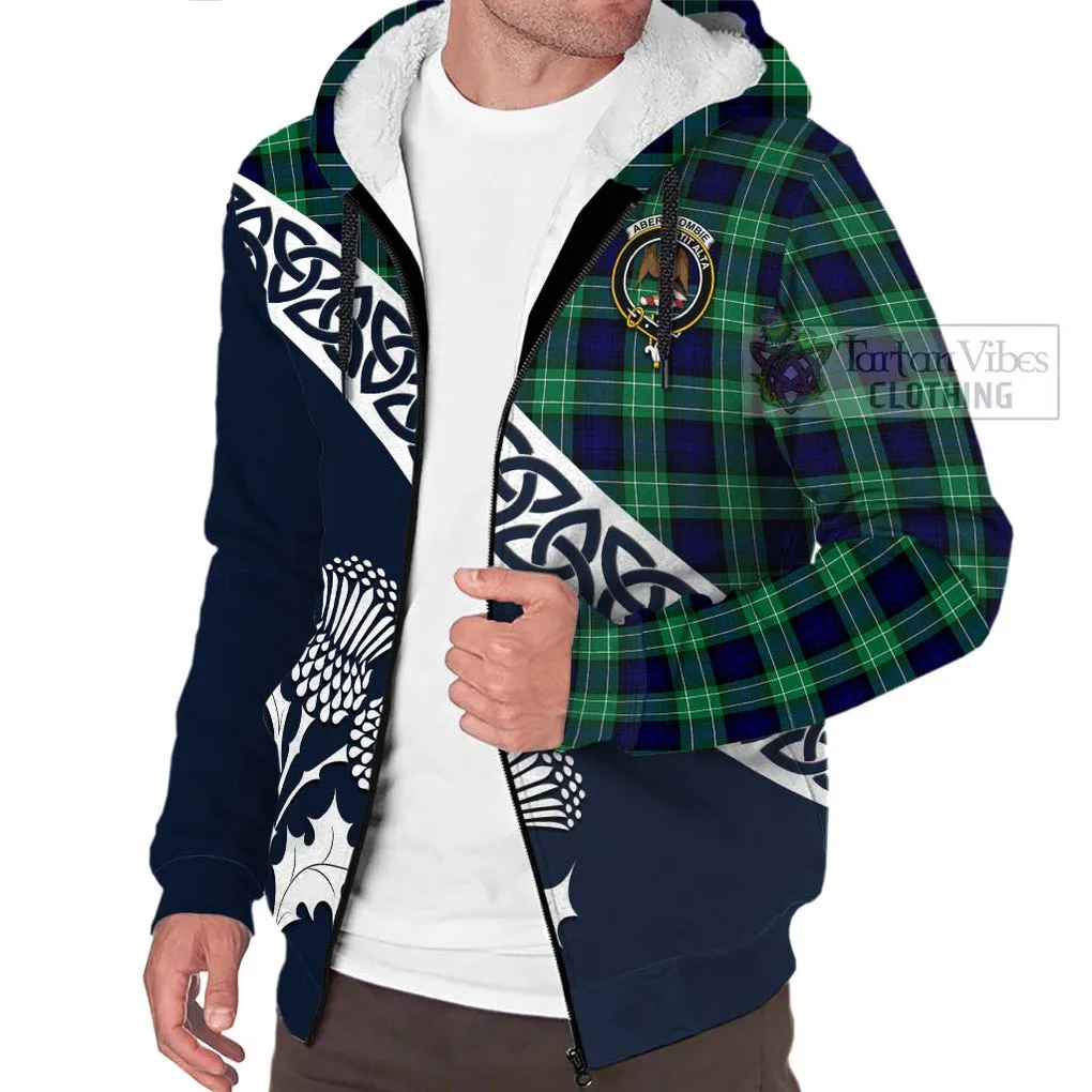 Abercrombie Tartan Sherpa Hoodie Featuring Thistle and Scotland Map