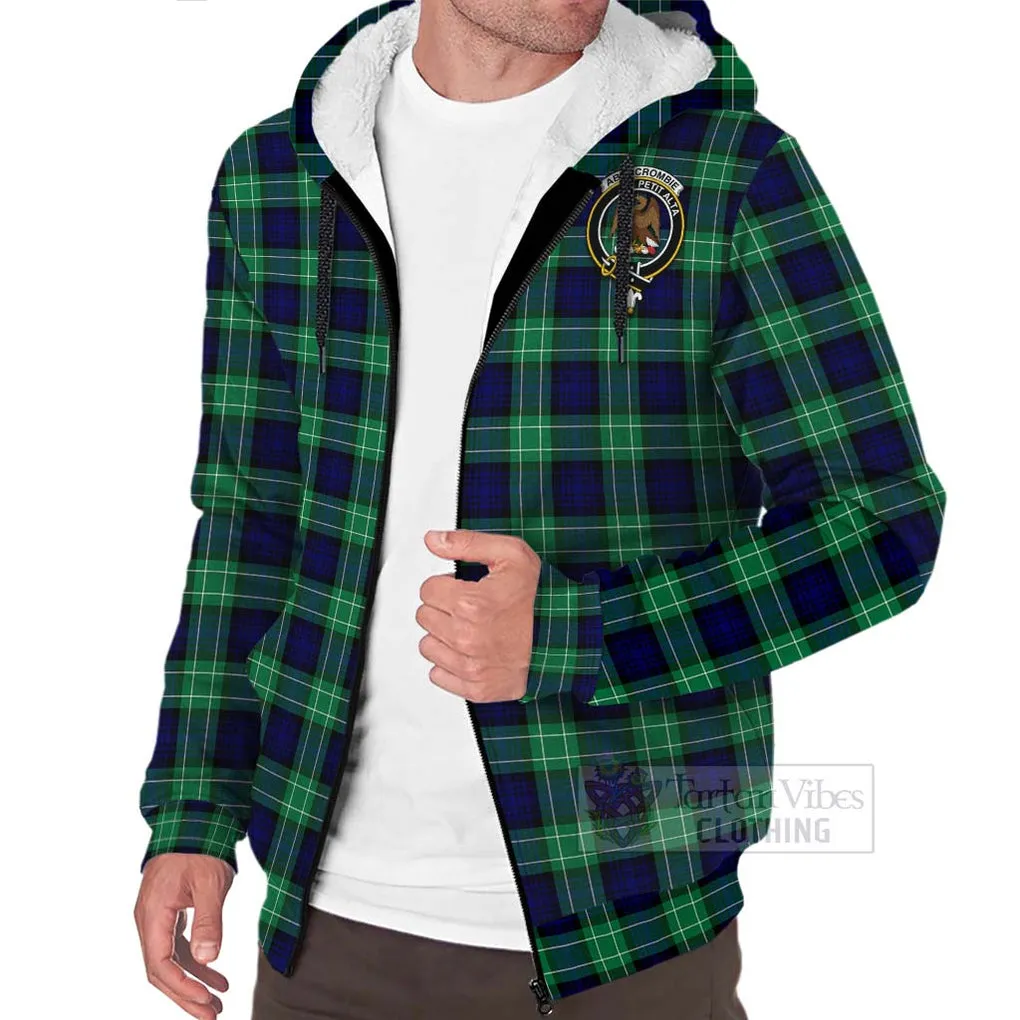 Abercrombie Tartan Sherpa Hoodie with Family Crest and Bearded Skull Holding Bottles of Whiskey