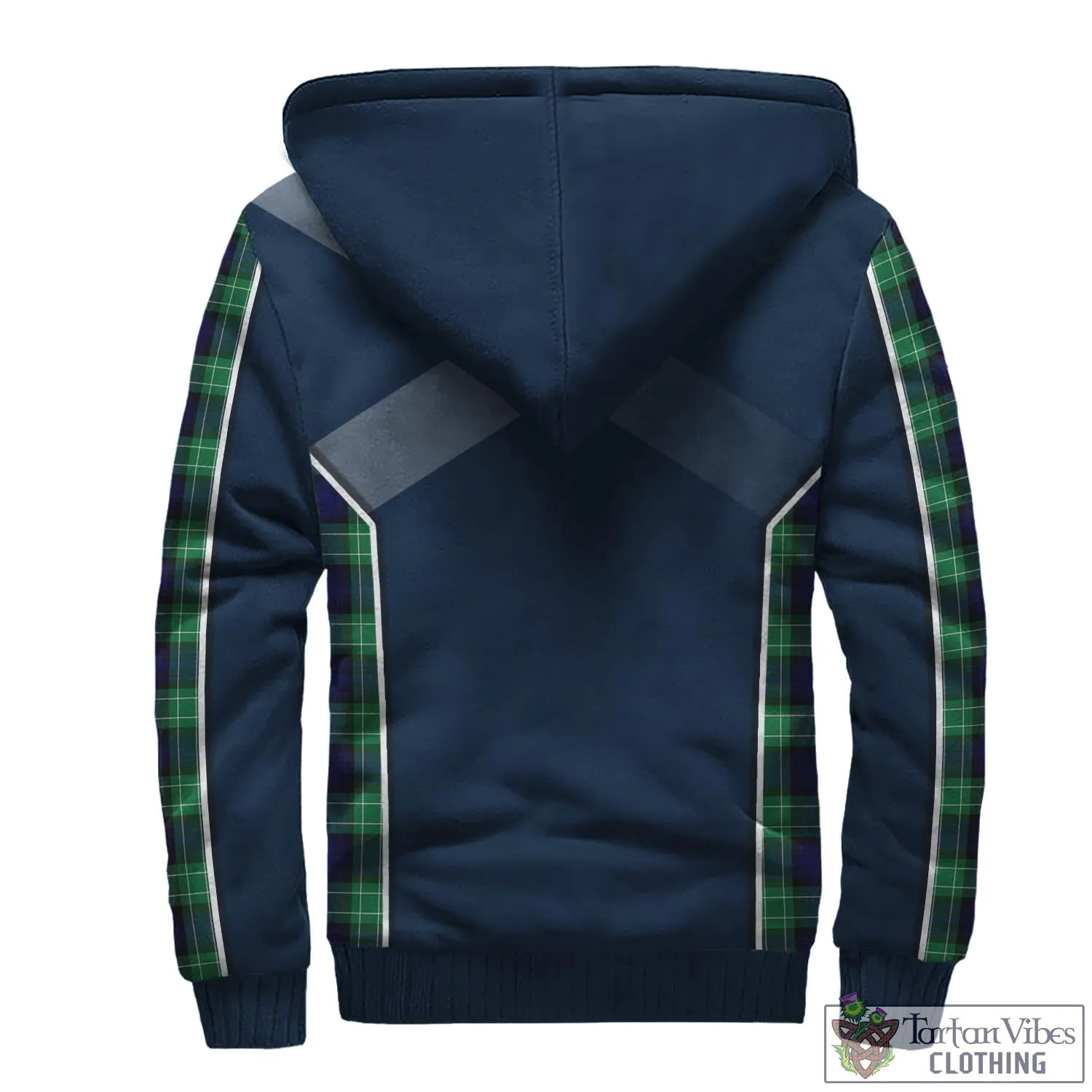 Abercrombie Tartan Sherpa Hoodie with Family Crest and Scottish Thistle Vibes Sport Style