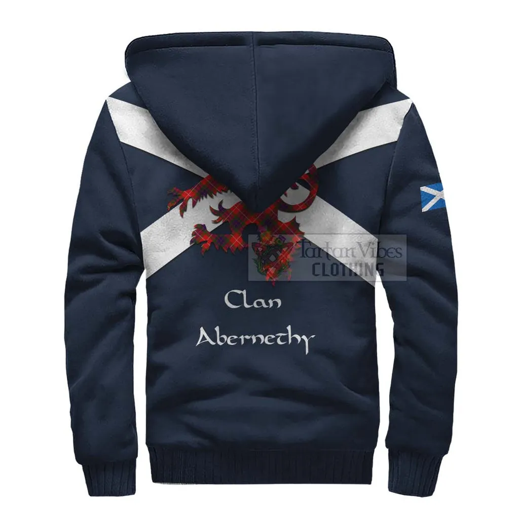 Abernethy Tartan Lion Rampant Sherpa Hoodie  Proudly Display Your Heritage with Alba Gu Brath and Clan Name