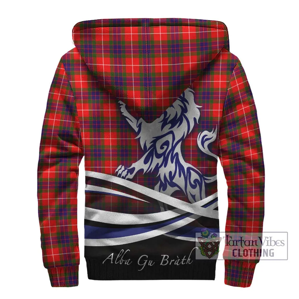 Abernethy Tartan Sherpa Hoodie with Alba Gu Brath Regal Lion Emblem