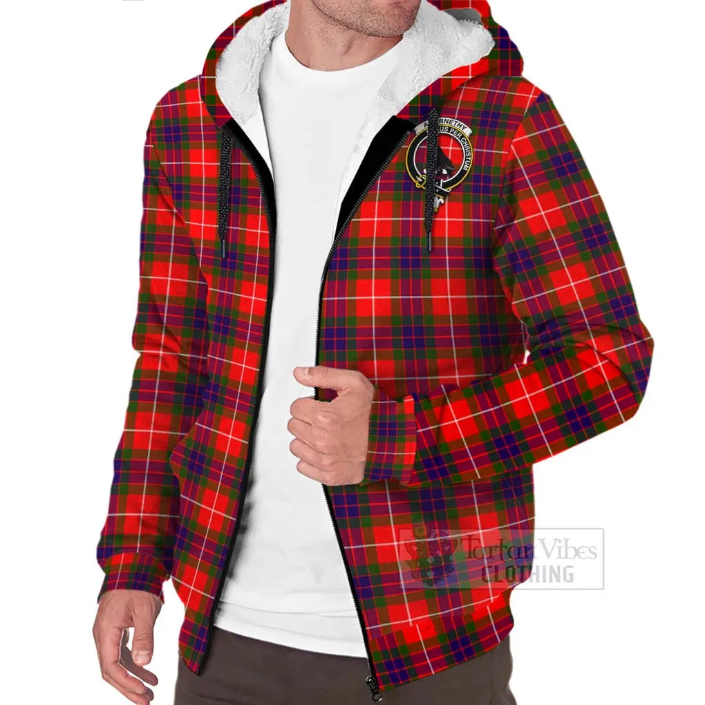 Abernethy Tartan Sherpa Hoodie with Family Crest Celtic Skull Style