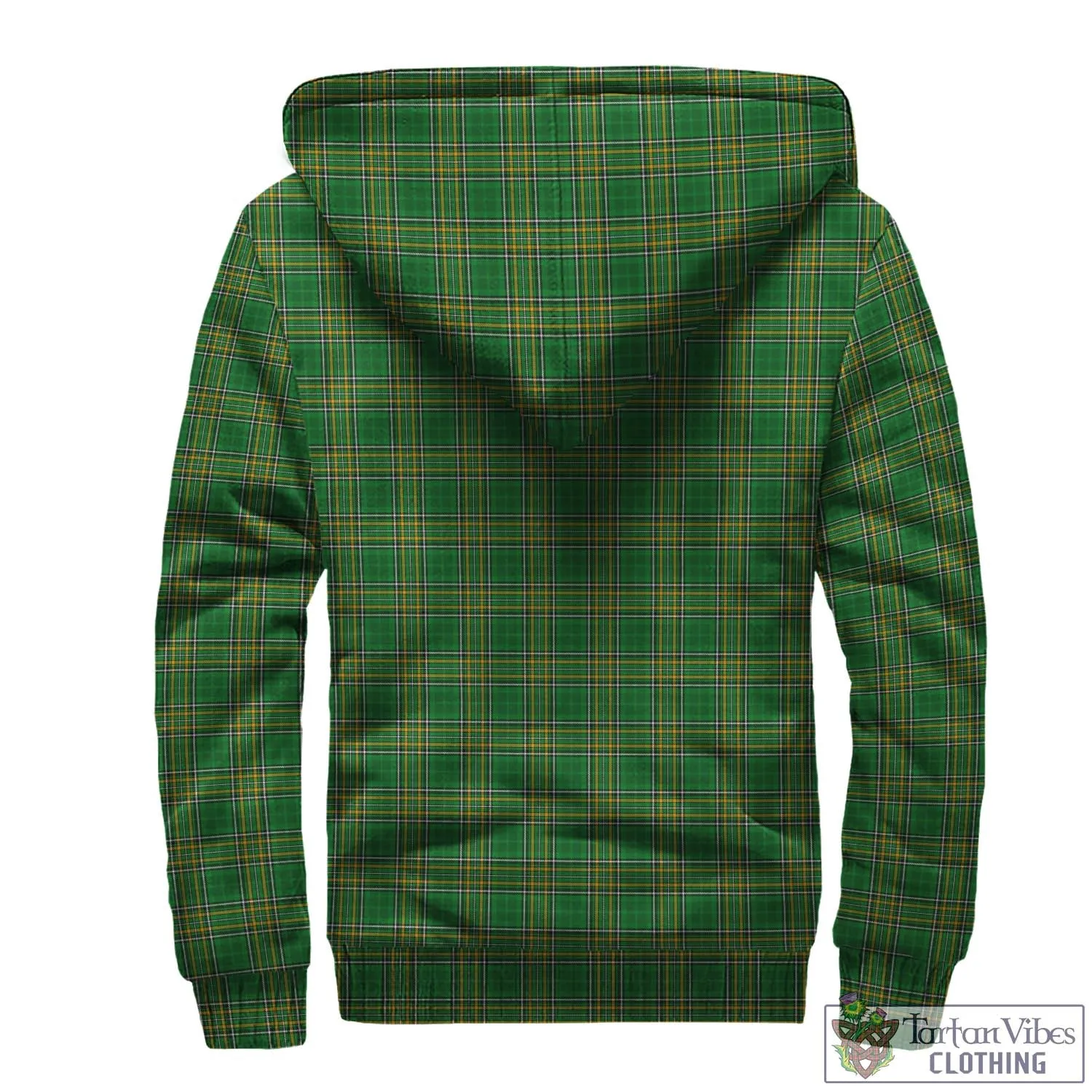 Abraham Irish Clan Tartan Sherpa Hoodie with Coat of Arms