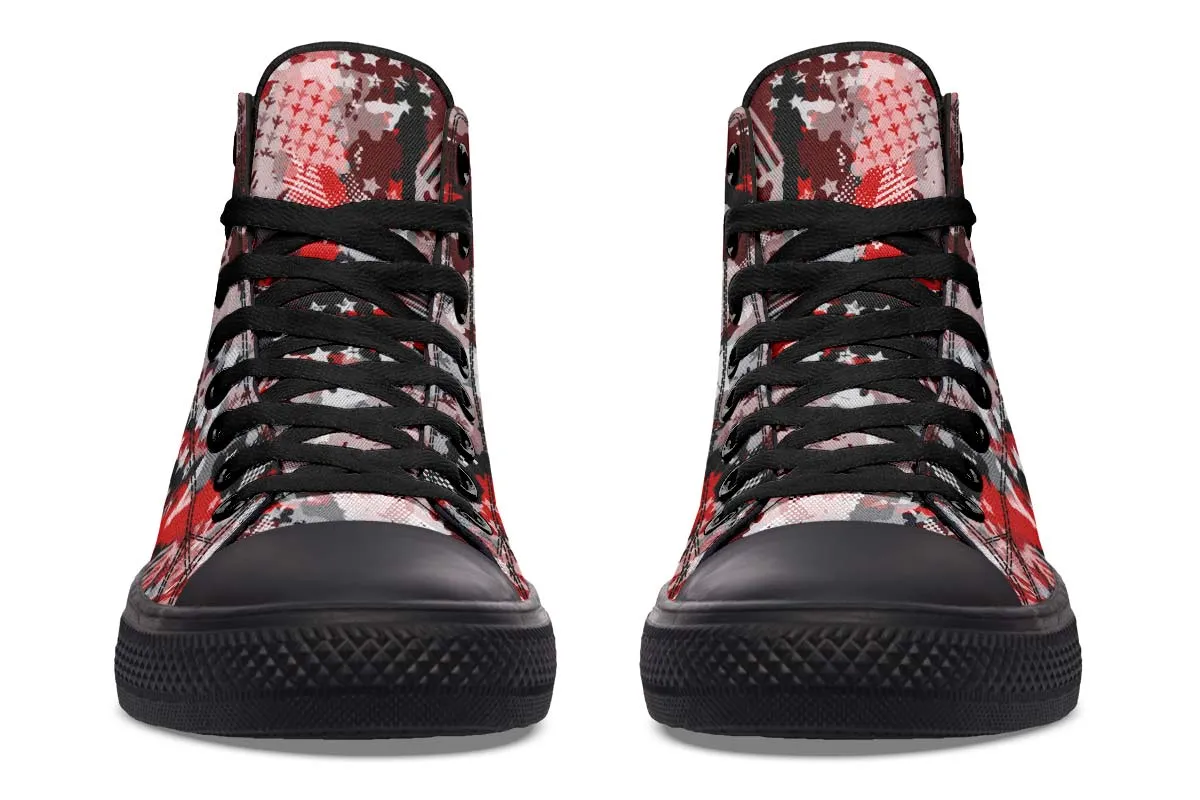 Abstract Red Camo Stars