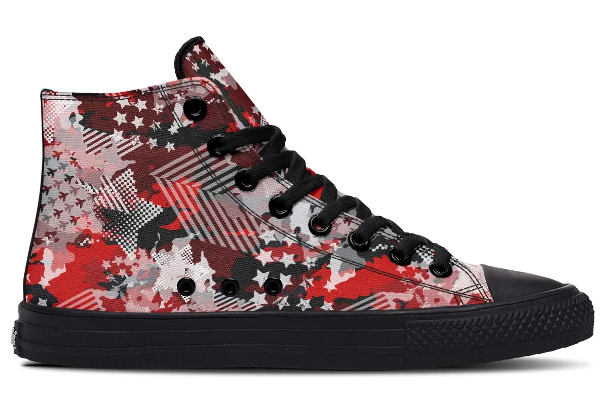 Abstract Red Camo Stars