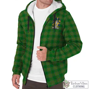 Accotts Irish Clan Tartan Sherpa Hoodie with Coat of Arms