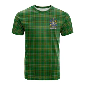 Acotes Irish Clan Tartan Cotton T-shirt with Coat of Arms