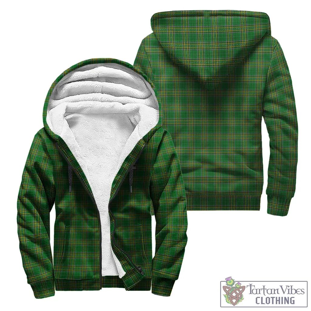 Acotes Irish Clan Tartan Sherpa Hoodie with Coat of Arms