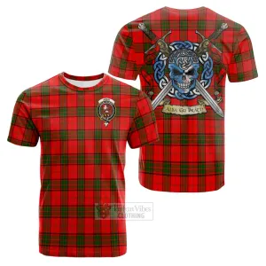 Adair Tartan Cotton T-shirt with Family Crest Celtic Skull Style