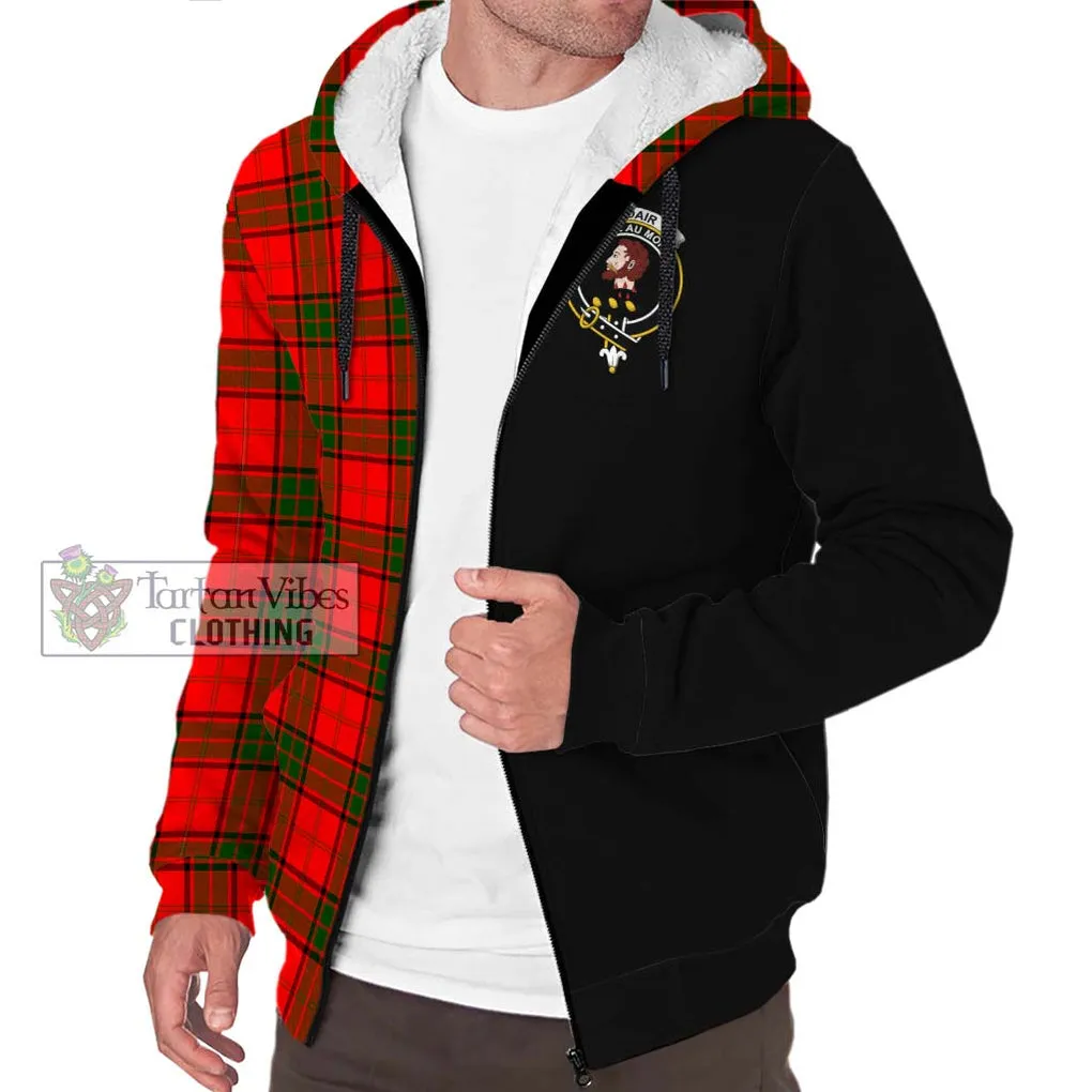 Adair Tartan Sherpa Hoodie with Family Crest and Half Of Me Style