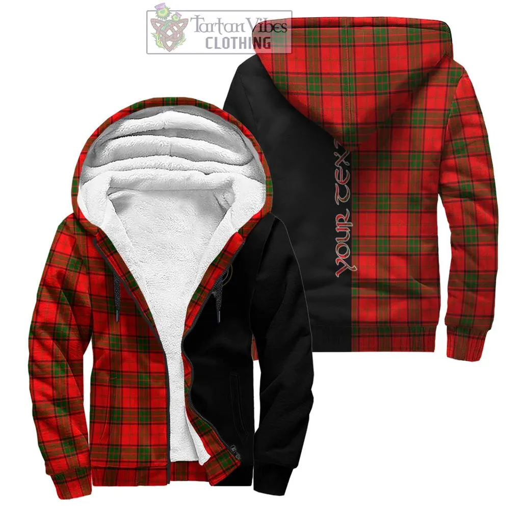 Adair Tartan Sherpa Hoodie with Family Crest and Half Of Me Style