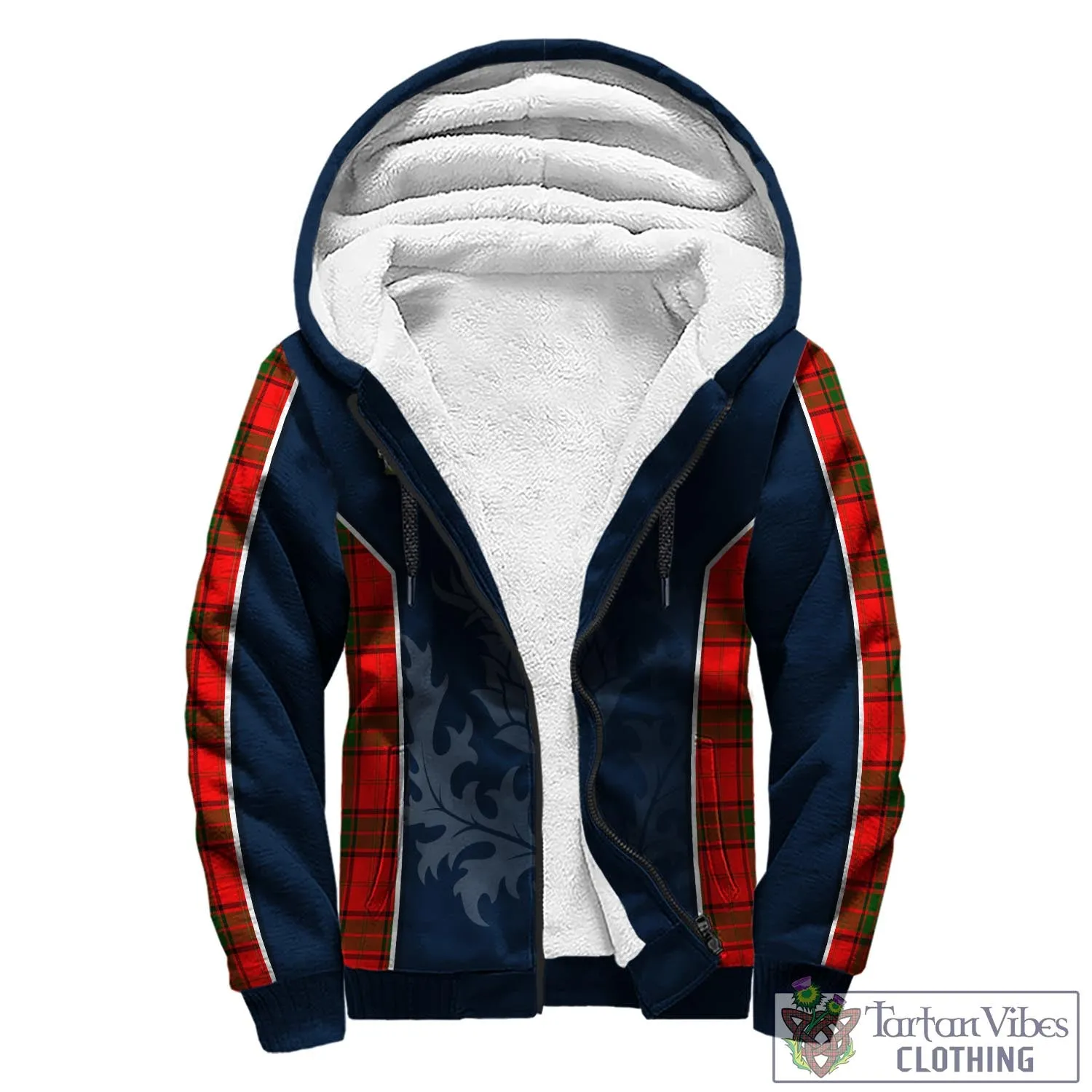 Adair Tartan Sherpa Hoodie with Family Crest and Scottish Thistle Vibes Sport Style