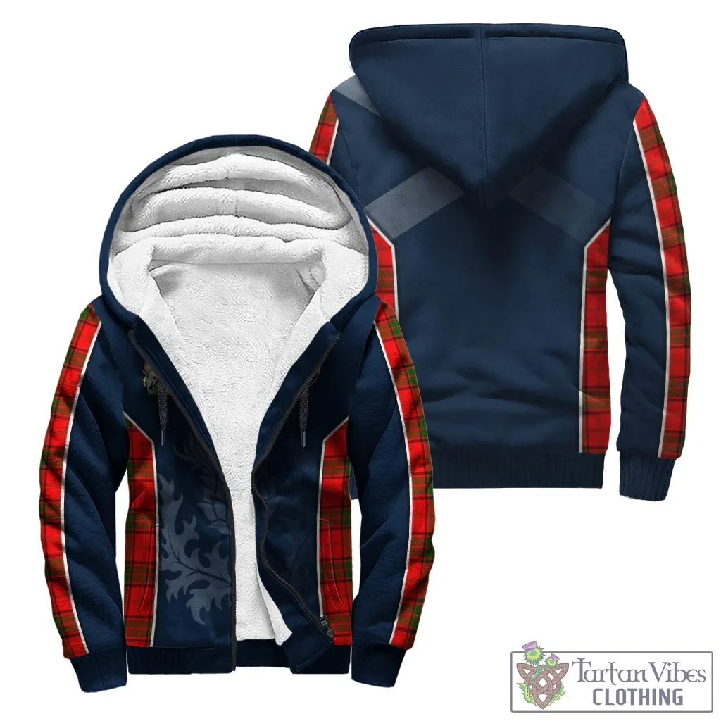 Adair Tartan Sherpa Hoodie with Family Crest and Scottish Thistle Vibes Sport Style