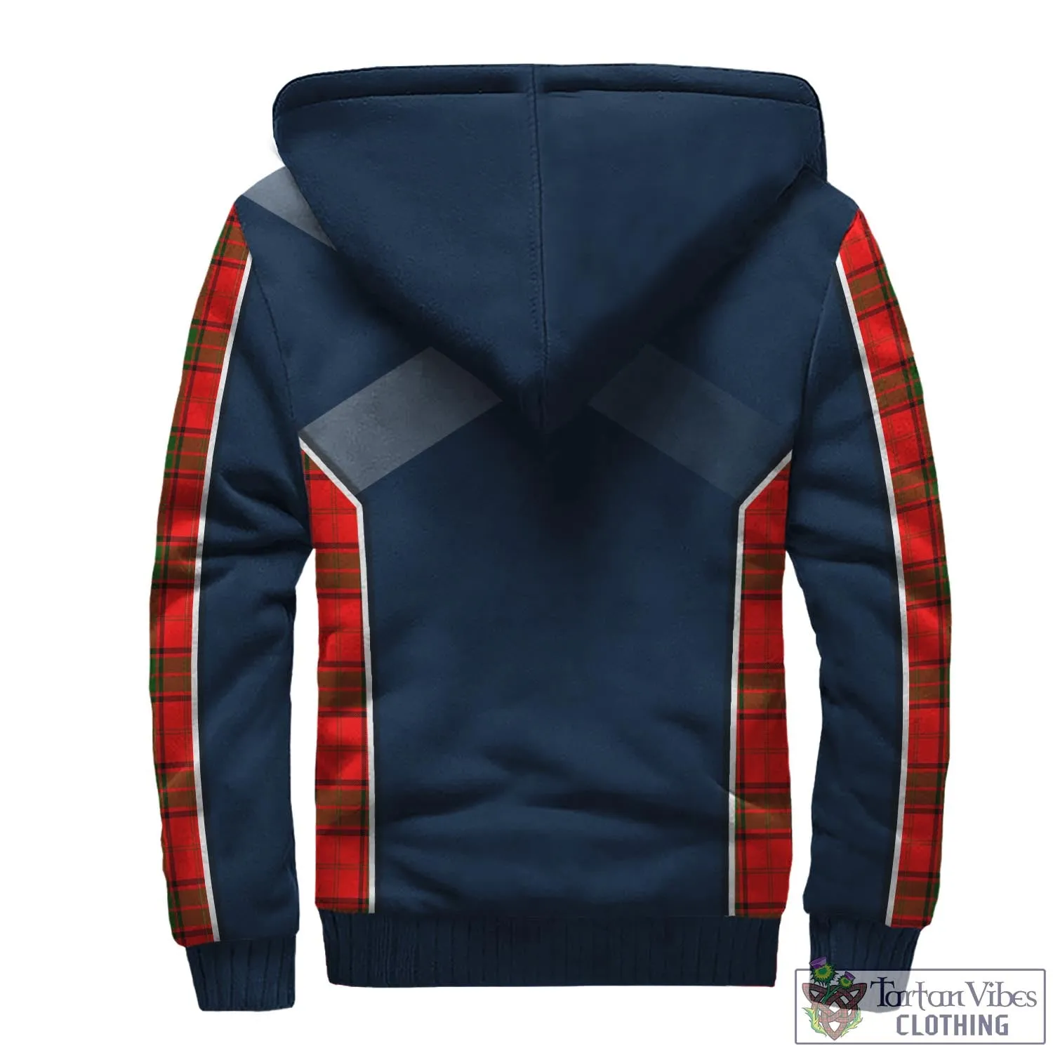 Adair Tartan Sherpa Hoodie with Family Crest and Scottish Thistle Vibes Sport Style