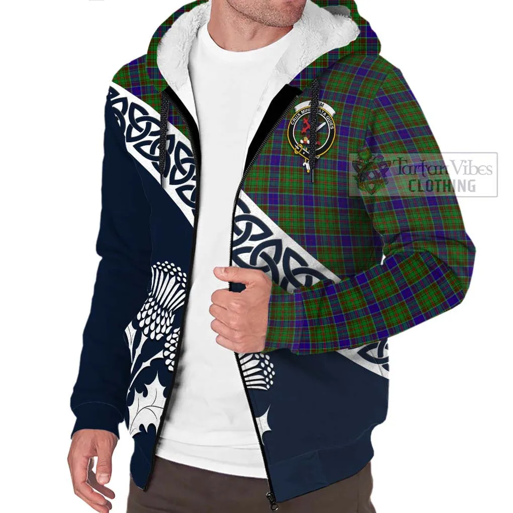 Adam Tartan Sherpa Hoodie Featuring Thistle and Scotland Map