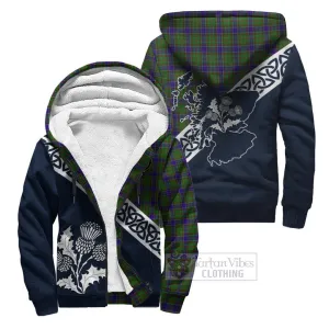 Adam Tartan Sherpa Hoodie Featuring Thistle and Scotland Map