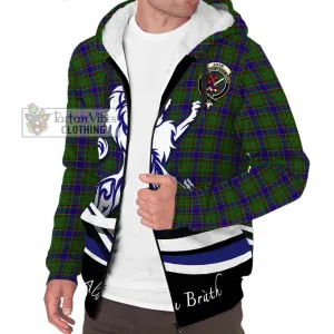 Adam Tartan Sherpa Hoodie with Alba Gu Brath Regal Lion Emblem