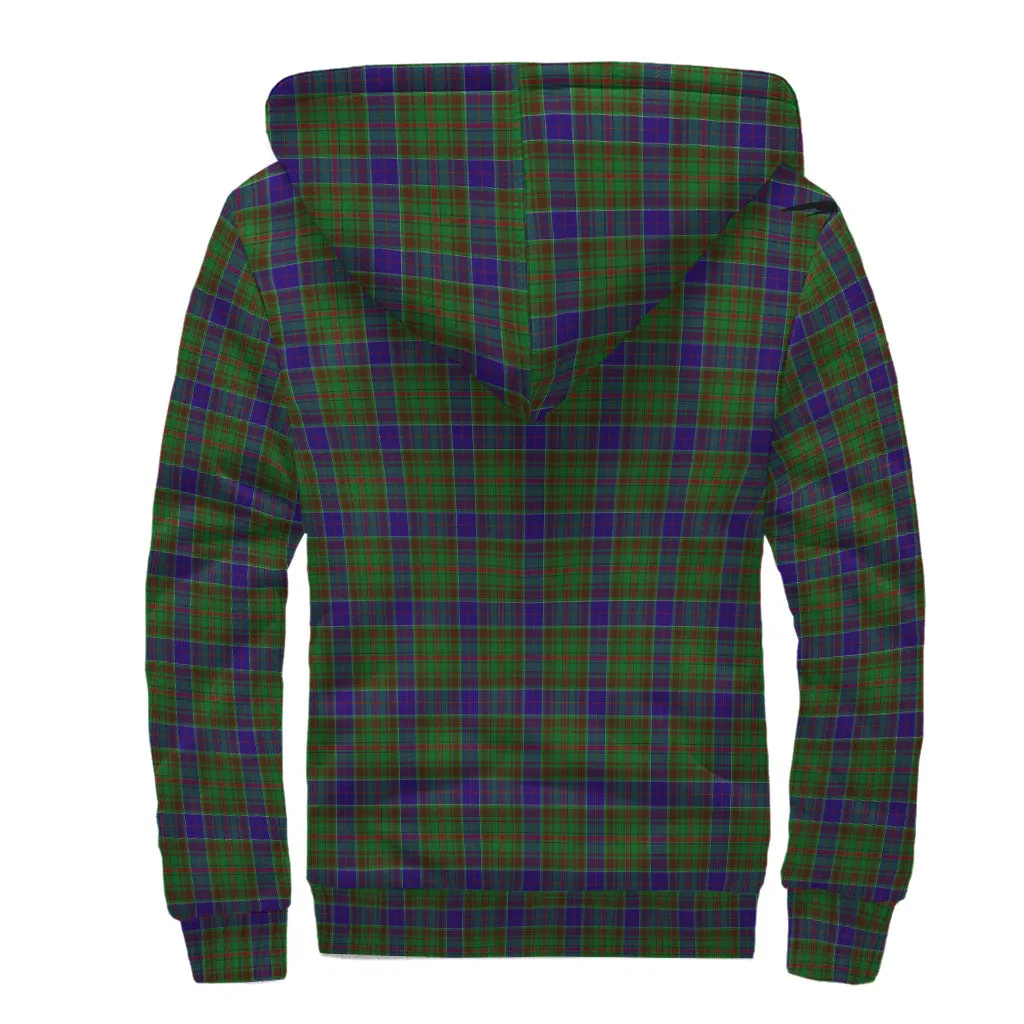 Adam Tartan Sherpa Hoodie with Family Crest