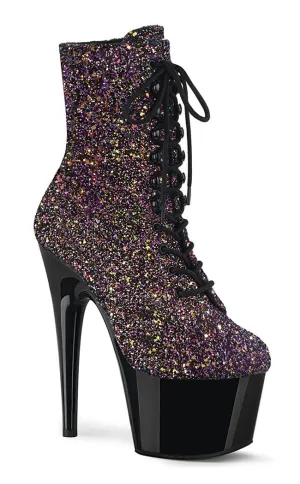 ADORE-1020LG Purple Multi Glitter Ankle Boots