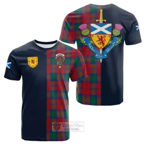 Affleck Tartan Cotton T-shirt Alba with Scottish Lion Royal Arm Half Style