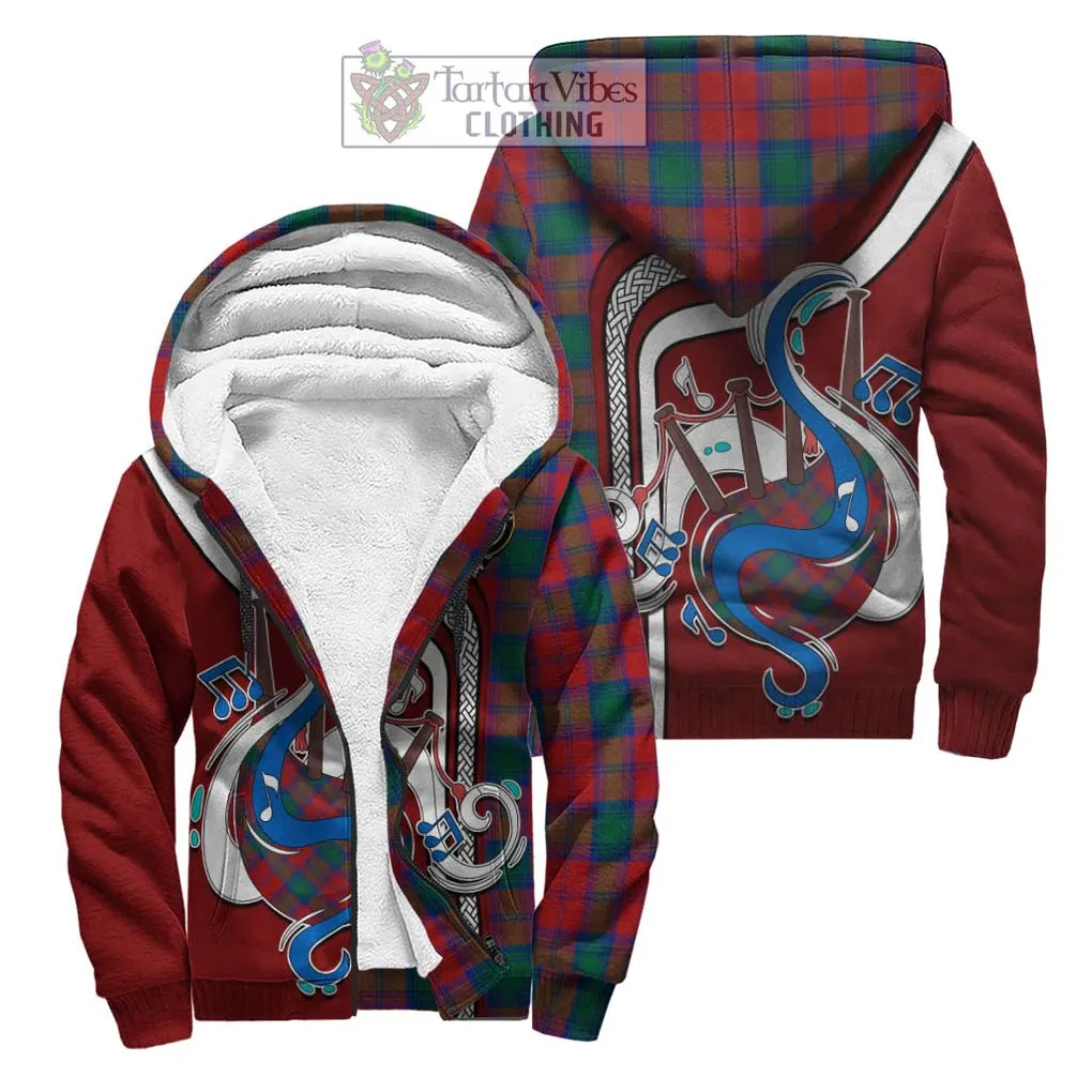 Affleck Tartan Sherpa Hoodie with Epic Bagpipe Style