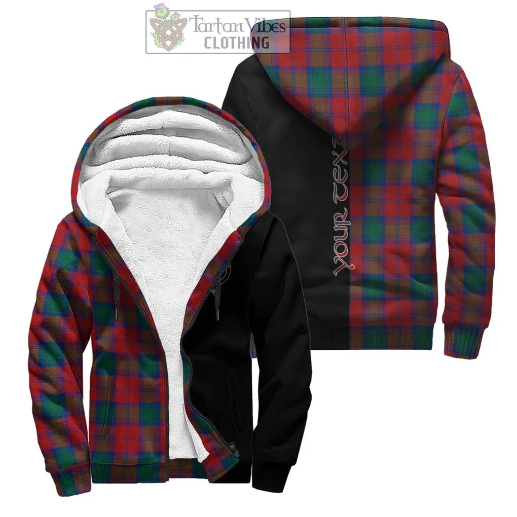 Affleck Tartan Sherpa Hoodie with Family Crest and Half Of Me Style