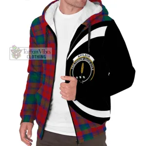 Affleck Tartan Sherpa Hoodie with Family Crest Circle Style