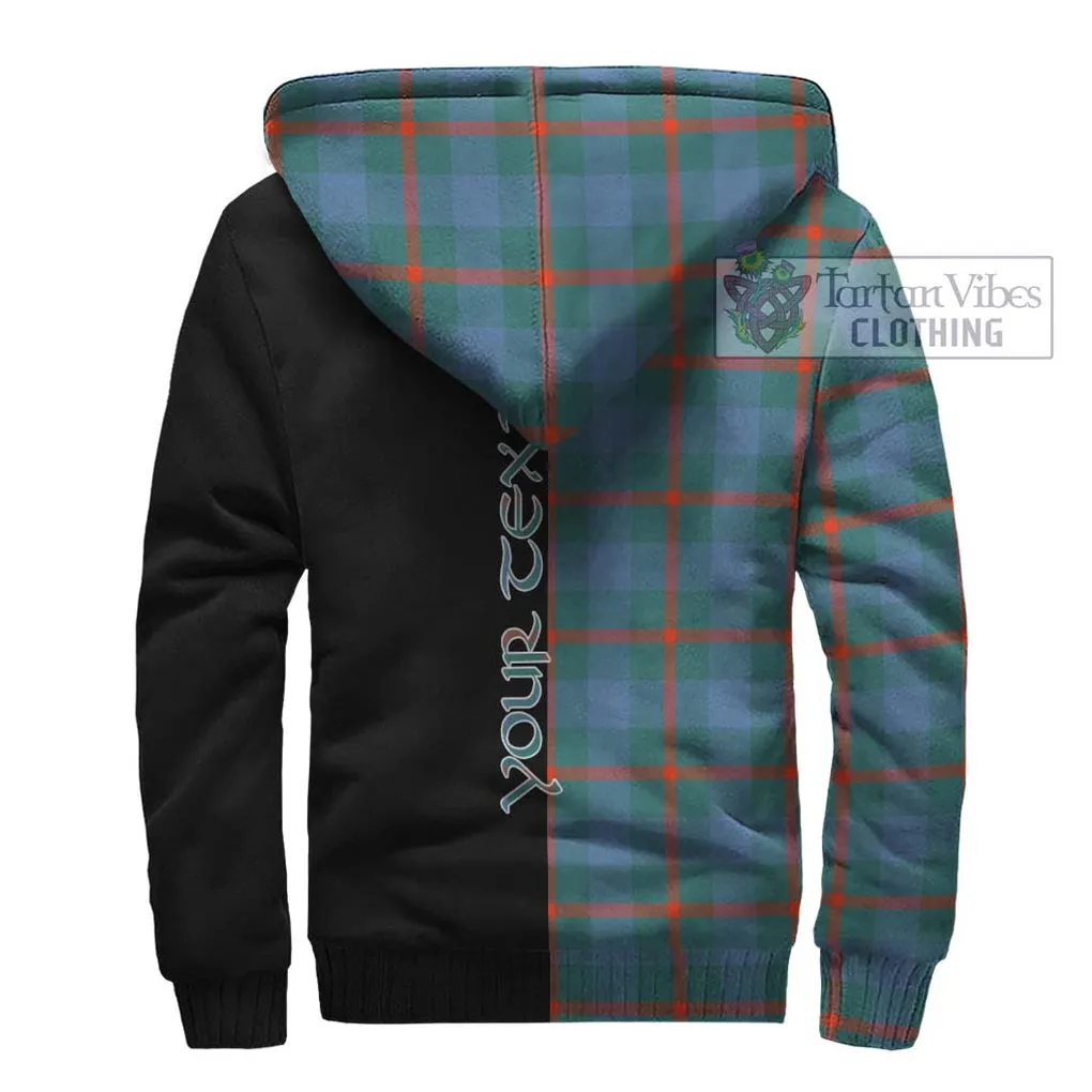 Agnew Ancient Tartan Sherpa Hoodie with Family Crest and Half Of Me Style