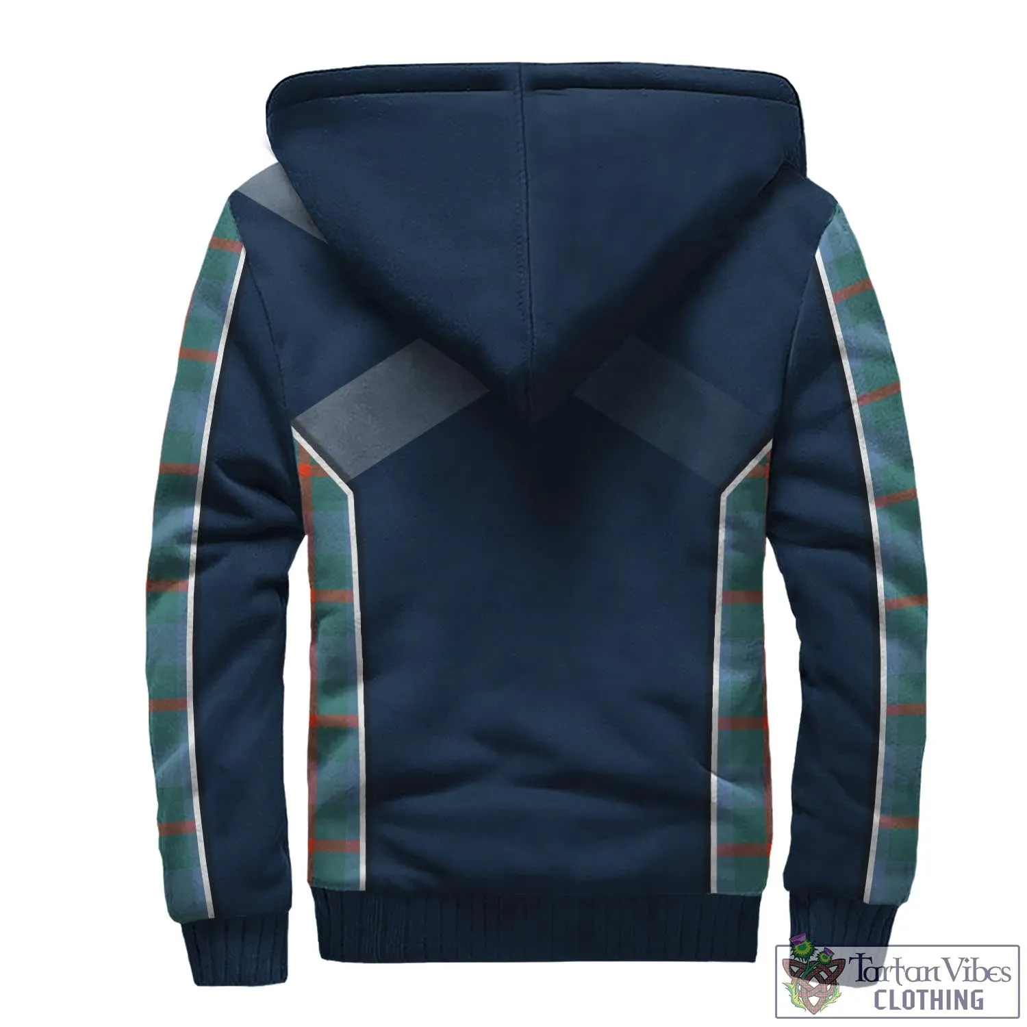 Agnew Ancient Tartan Sherpa Hoodie with Family Crest and Scottish Thistle Vibes Sport Style