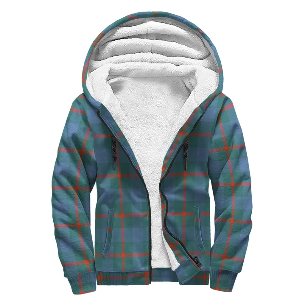 Agnew Ancient Tartan Sherpa Hoodie with Family Crest