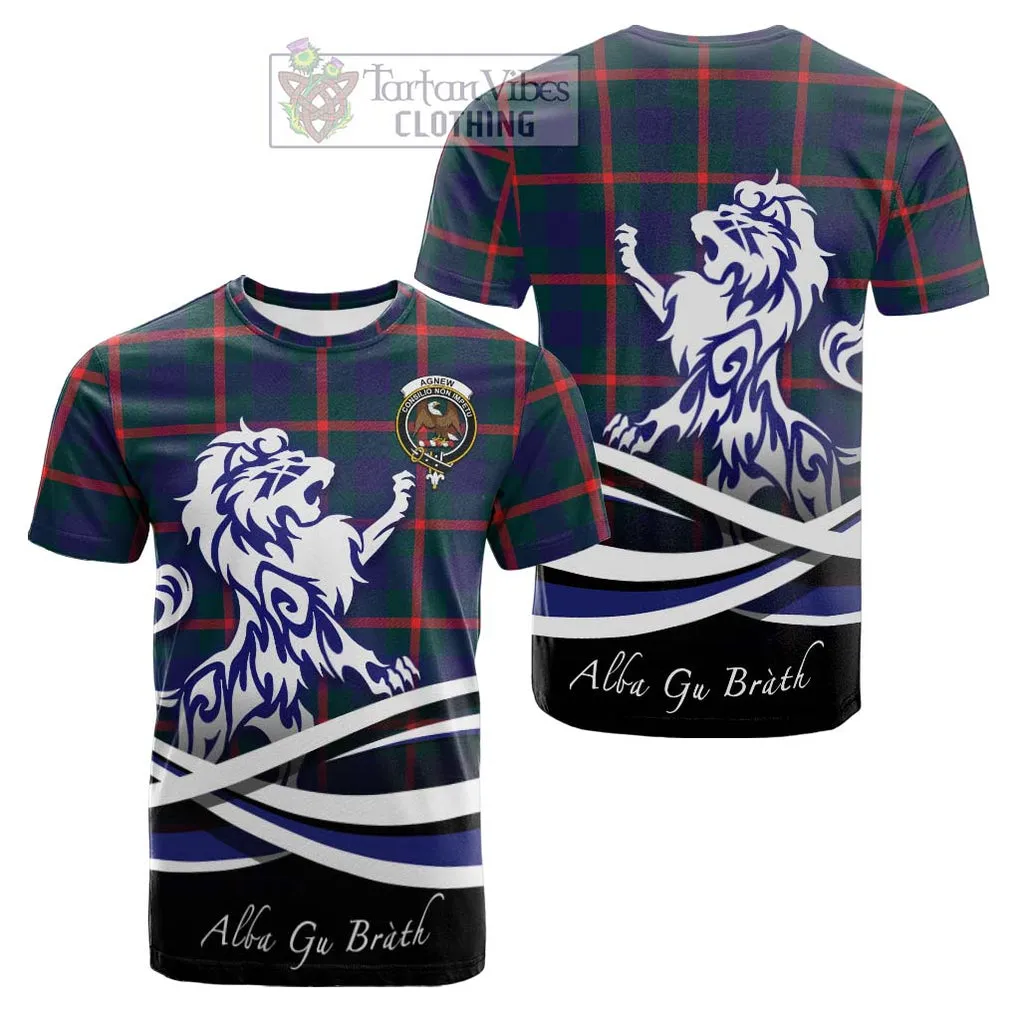 Agnew Tartan Cotton T-shirt with Alba Gu Brath Regal Lion Emblem