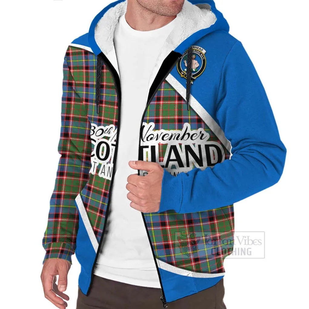 Aikenhead Family Crest Tartan Sherpa Hoodie Celebrate Saint Andrew's Day in Style