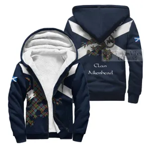 Aikenhead Tartan Lion Rampant Sherpa Hoodie  Proudly Display Your Heritage with Alba Gu Brath and Clan Name