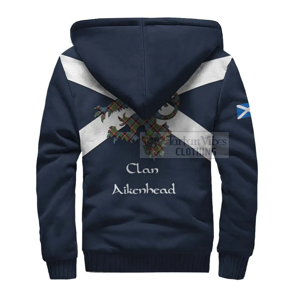 Aikenhead Tartan Lion Rampant Sherpa Hoodie  Proudly Display Your Heritage with Alba Gu Brath and Clan Name