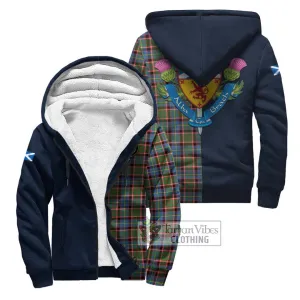 Aikenhead Tartan Sherpa Hoodie Alba with Scottish Lion Royal Arm Half Style