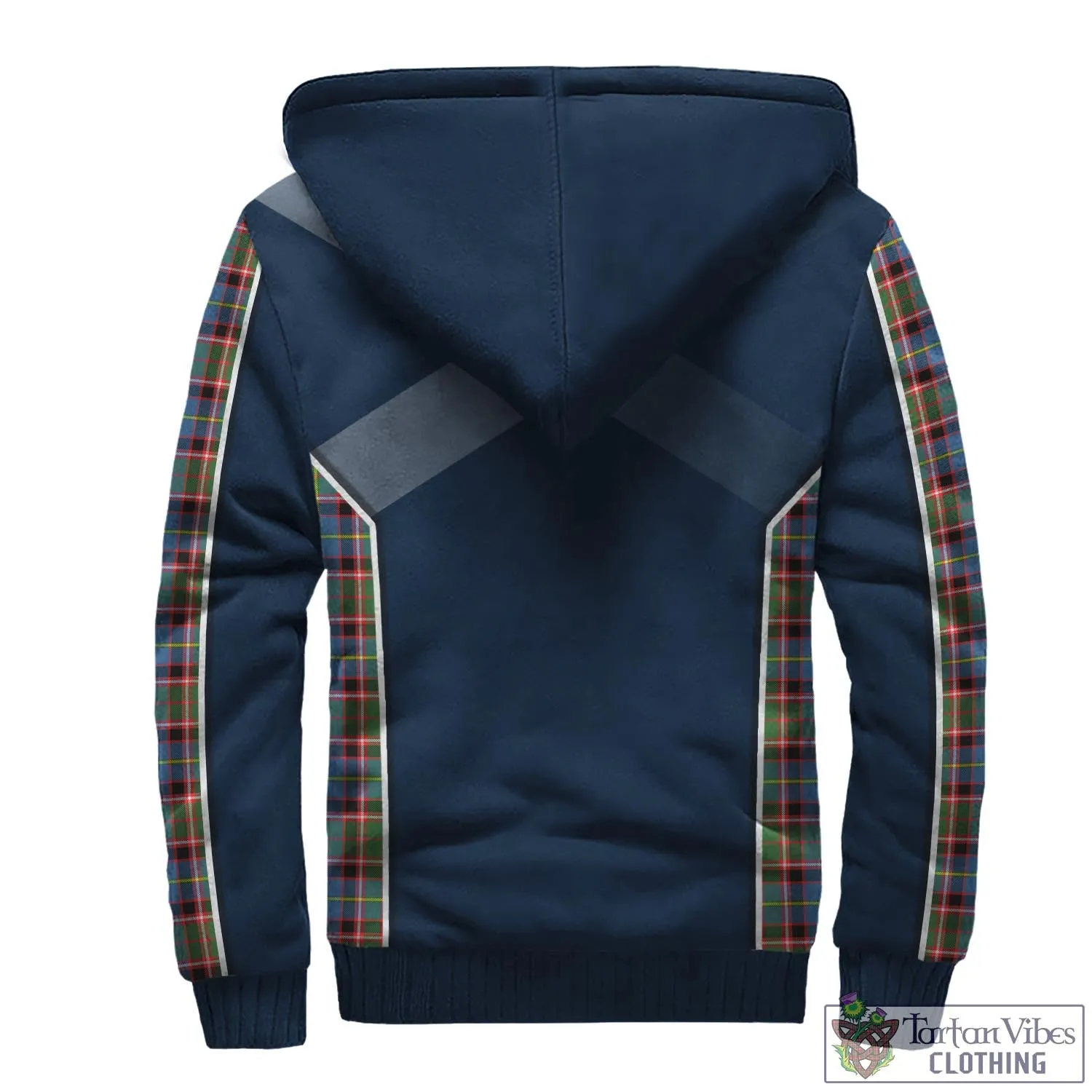 Aikenhead Tartan Sherpa Hoodie with Family Crest and Lion Rampant Vibes Sport Style