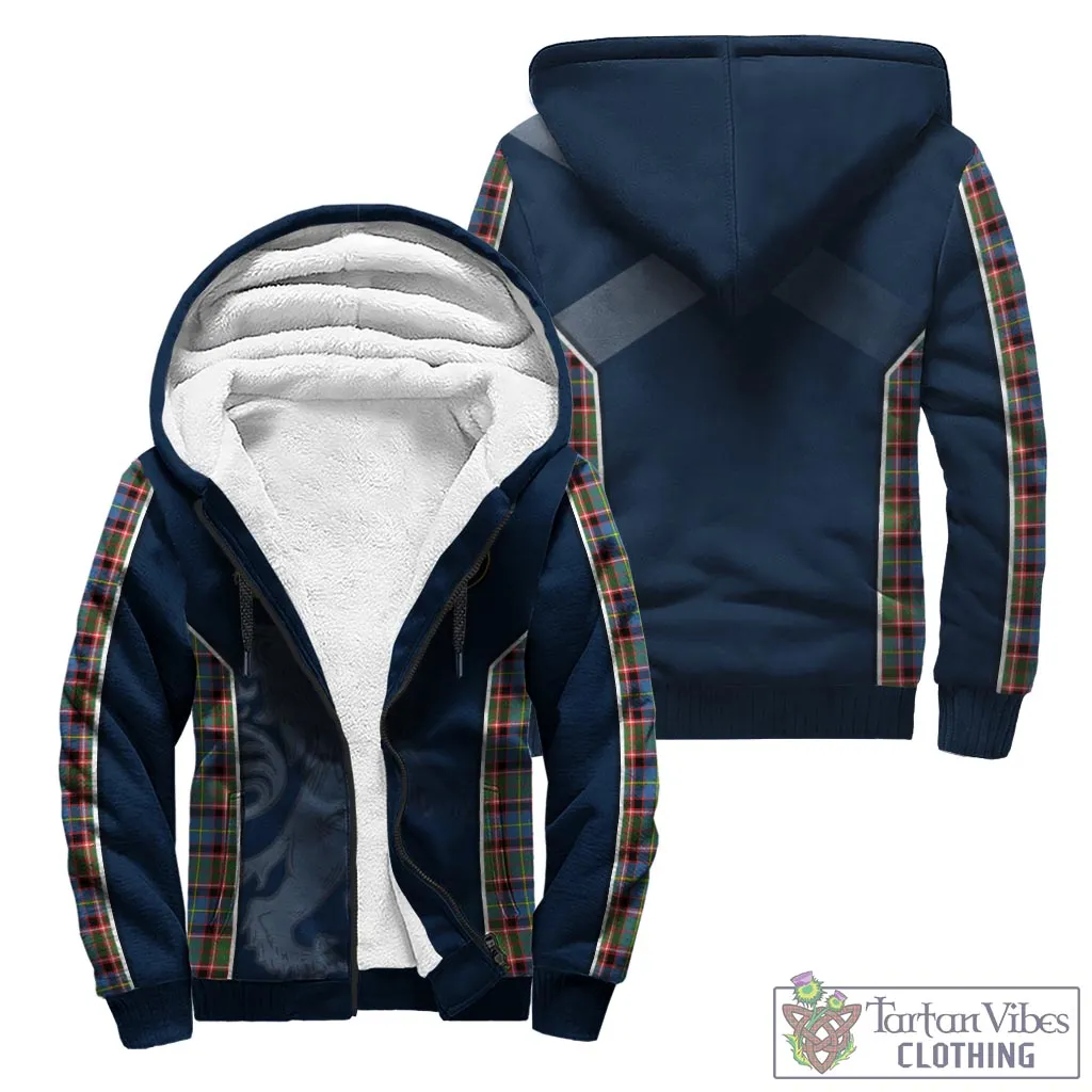 Aikenhead Tartan Sherpa Hoodie with Family Crest and Lion Rampant Vibes Sport Style