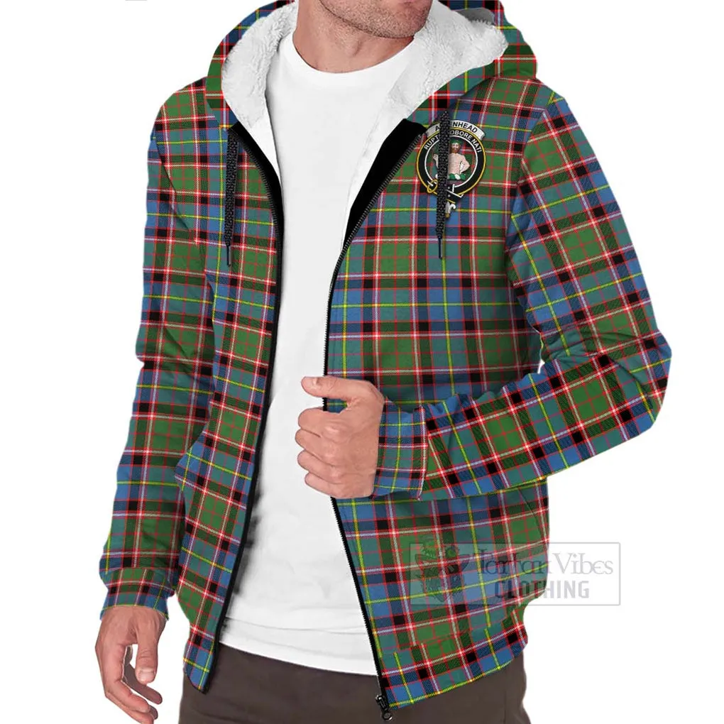 Aikenhead Tartan Sherpa Hoodie with Family Crest Celtic Skull Style