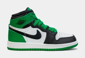 Air Jordan 1 Retro High OG Lucky Green Preschool Lifestyle Shoes (Black/Green)