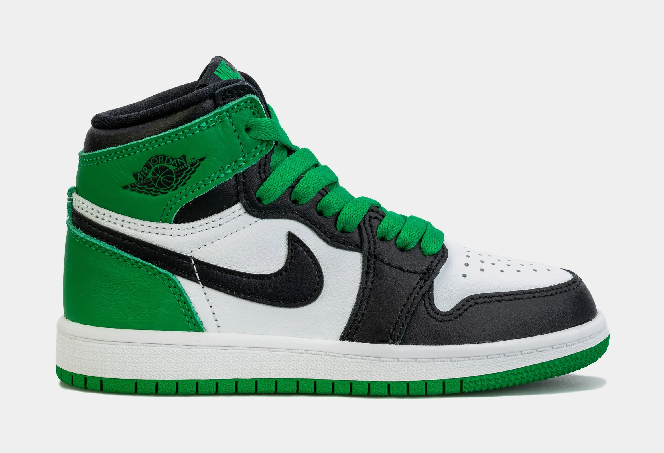 Air Jordan 1 Retro High OG Lucky Green Preschool Lifestyle Shoes (Black/Green)