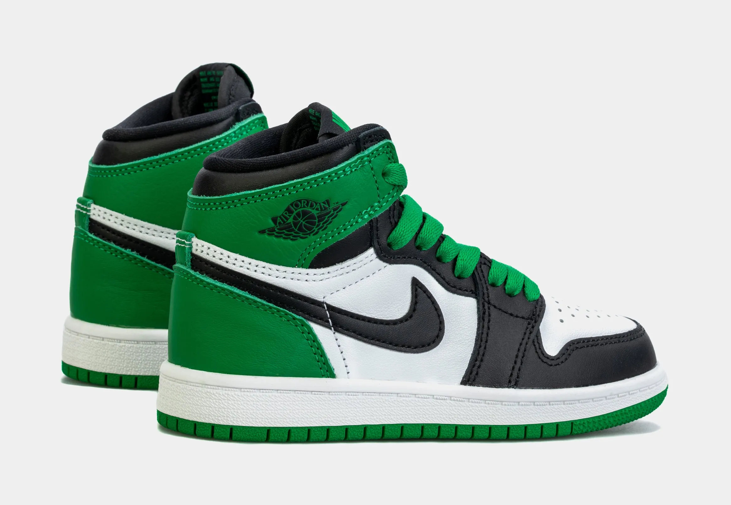 Air Jordan 1 Retro High OG Lucky Green Preschool Lifestyle Shoes (Black/Green)