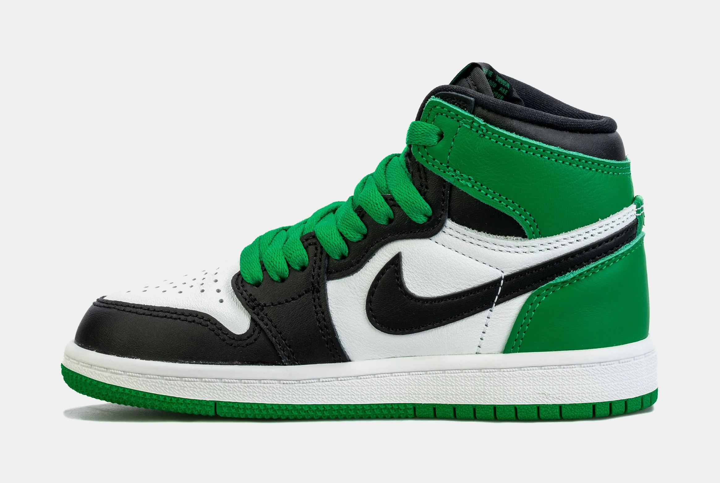 Air Jordan 1 Retro High OG Lucky Green Preschool Lifestyle Shoes (Black/Green)