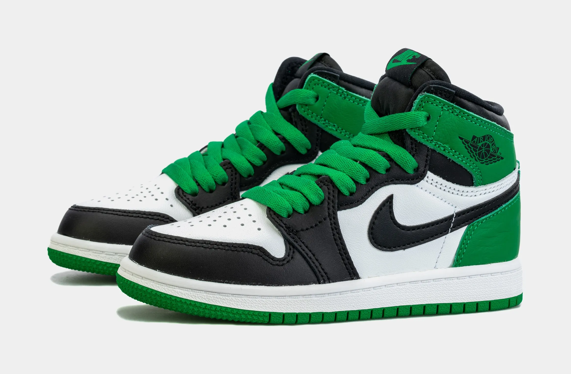 Air Jordan 1 Retro High OG Lucky Green Preschool Lifestyle Shoes (Black/Green)