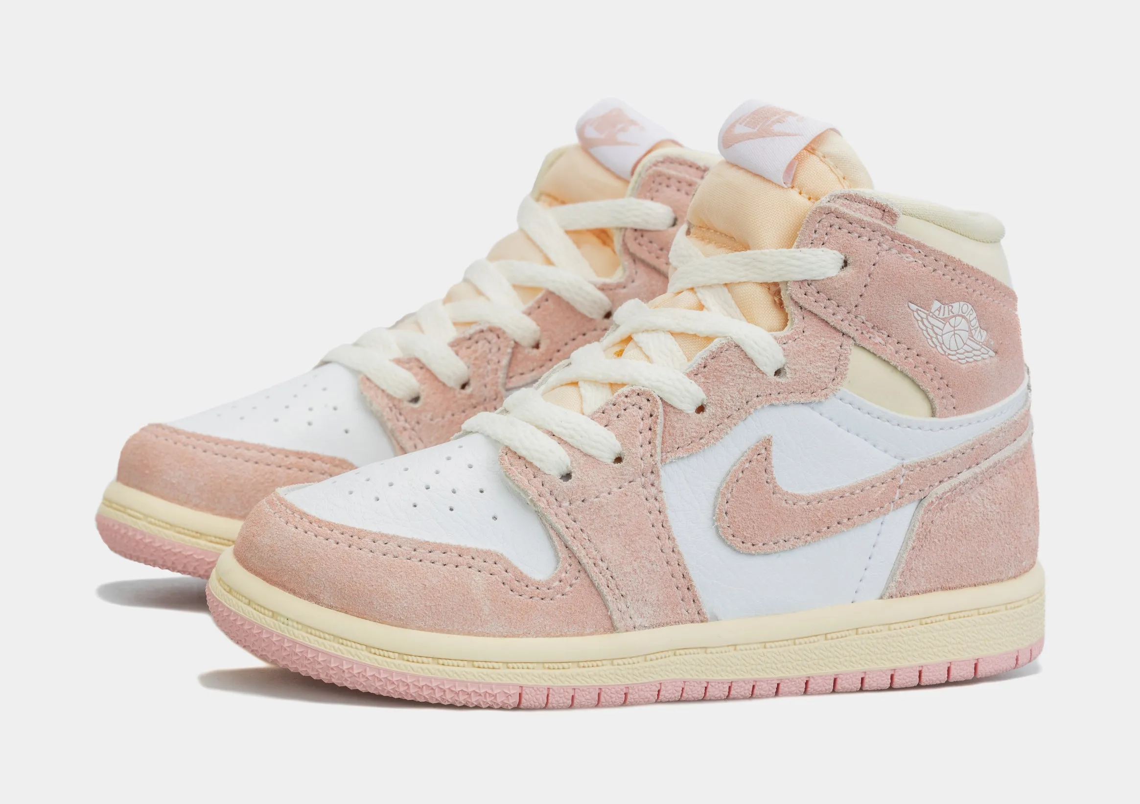 Air Jordan 1 Retro High OG Washed Pink Infant Toddler Lifestyle Shoes (White/Pink)