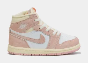 Air Jordan 1 Retro High OG Washed Pink Infant Toddler Lifestyle Shoes (White/Pink)