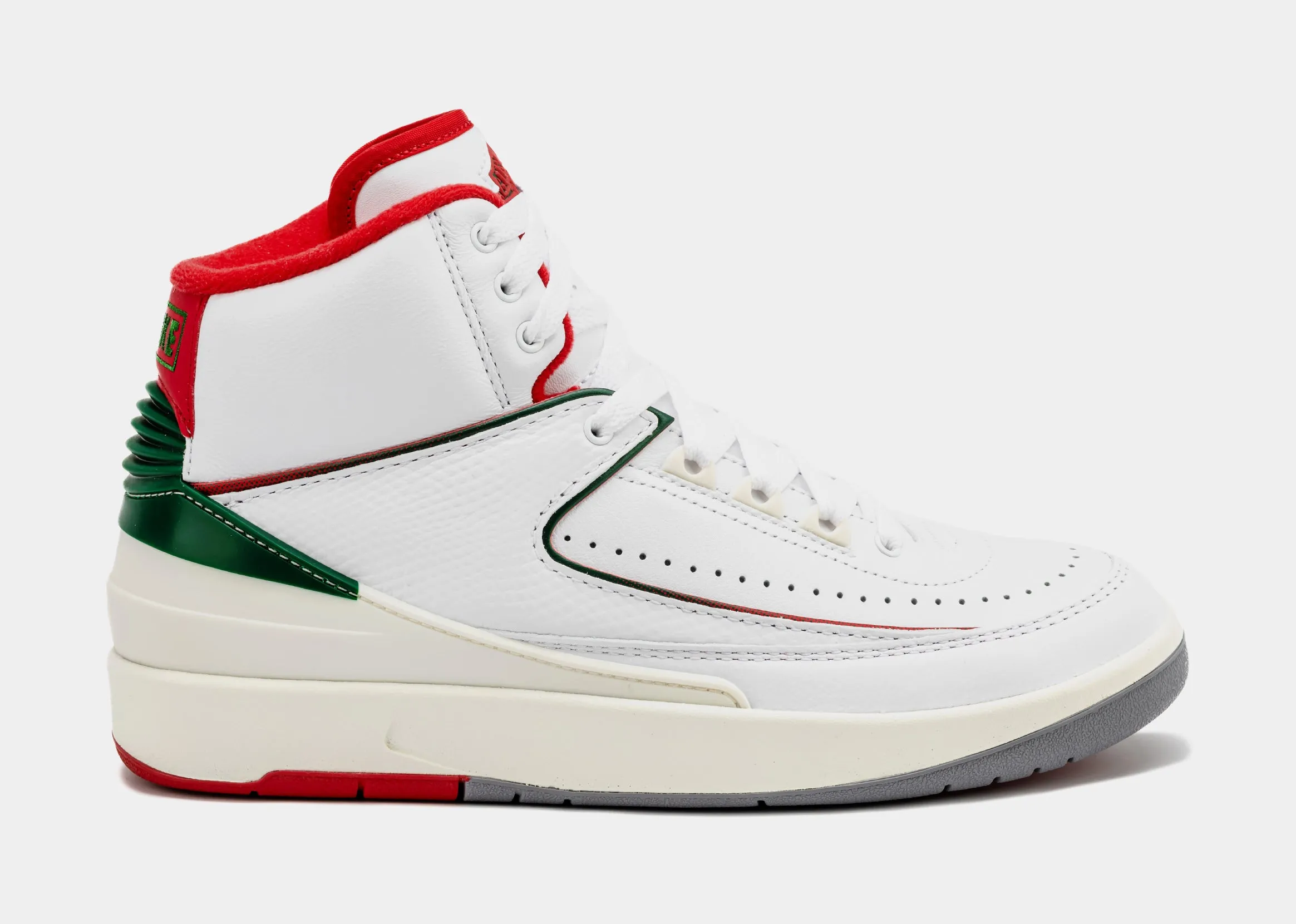 Air Jordan 2 Retro Italy Grade School Lifestyle Shoes (White/Fire Red)